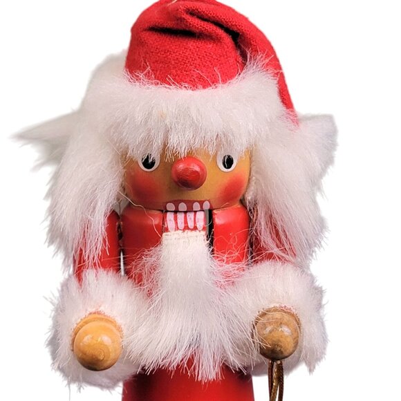 Vintage Santa Nutcracker Small 7 Inch Wood Toy Christmas Tree Home Decor Holiday - Picture 3 of 11
